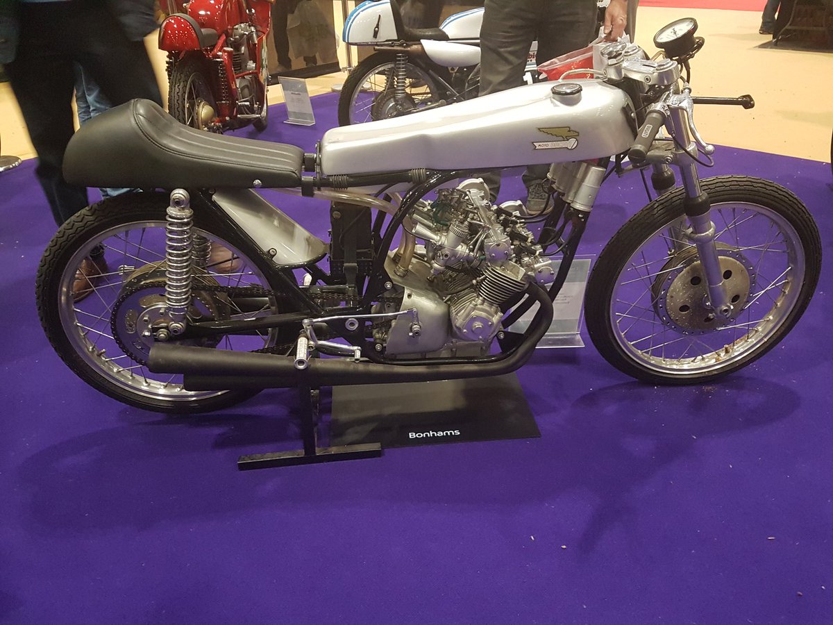 Tia_Oct1980's tweet photo. 4 cylinder 125cc Ducati in the auction at the MCN show.  Estimate £400,000-600,000 https://t.co/r6b2IKbAzN