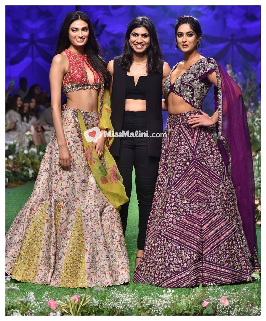 MissMalini's tweet photo. The beautiful #AthiyaShetty and @Ileana_Official come together to close the dreamy #MrunaliniRao show at @LakmeFashionWk! #MMAtLFWSR20 #5DaysOfFashion #20YearsOfLFW #Utpala #MrunaliniRaoDesign https://t.co/d6GPmhZjCs