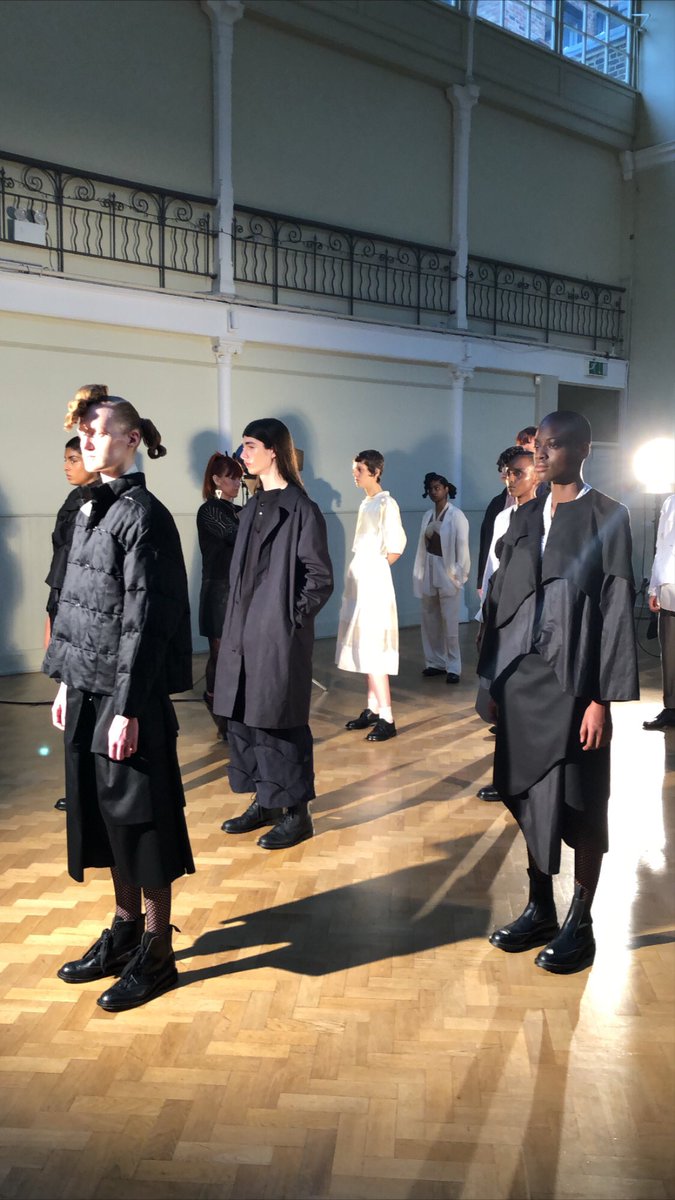 Proportion's tweet image. Early #aw20 trends we’re into at #lfw: protectionist outerwear and high-shine utility details from Toga and Rejina Pyo; pops of yellow from Marques’Almeida, Victoria Beckham and Molly Goddard, plus a major circularity/zero-waste focus from Richard Malone and Phoebe English