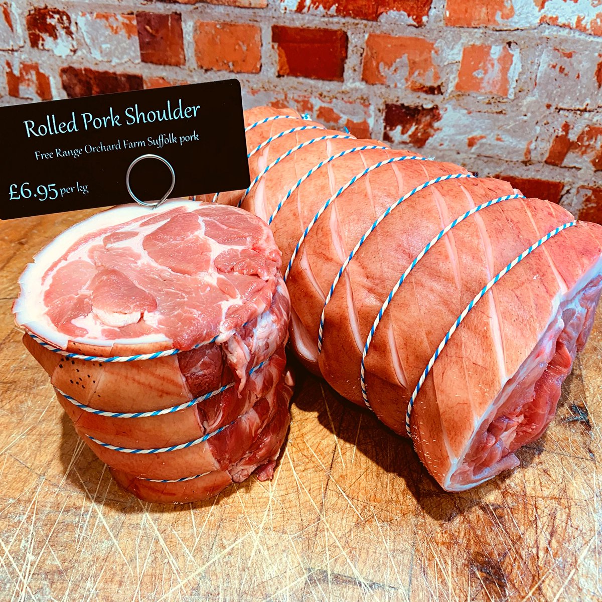 HubbardsButcher's tweet photo. Here's a debate for a miserable British winter Sunday 🌧️, whats your favourite Pork Roast? Ours is Pork Shoulder, full of flavour and can be left to cook for hours with great crackling results 😋
.
.
.
.
#sundayroast #roastpork #pork #local #suffolkpork #crackling #butcher https://t.co/yatEwn3VX5
