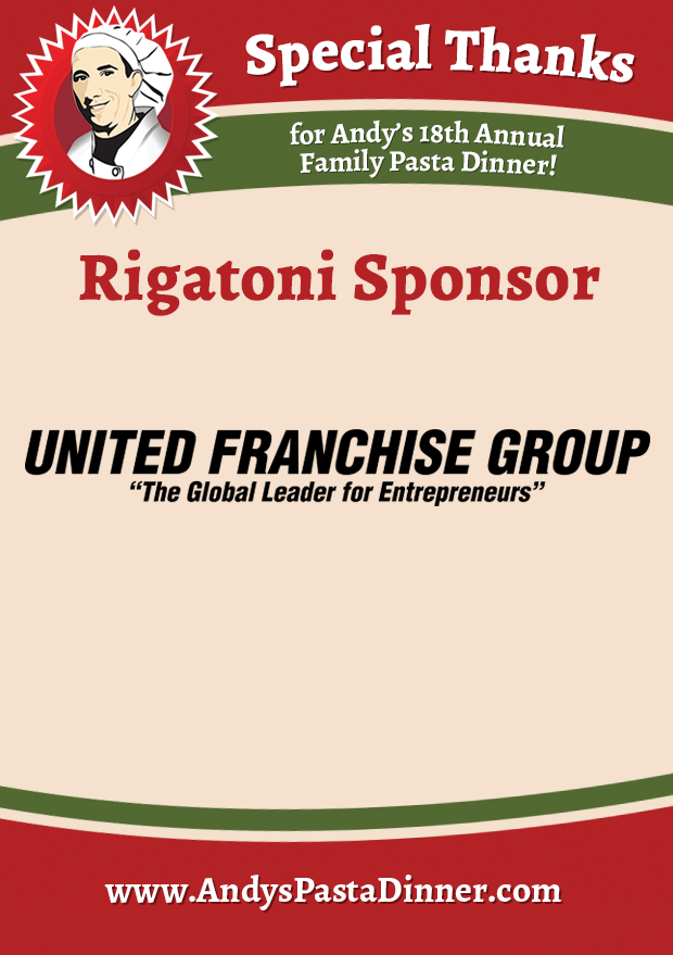andyspasta's tweet photo. Thank you to our Rigatoni sponsor United Franchise Group! #apd2020 https://t.co/dAXb1YKG6o