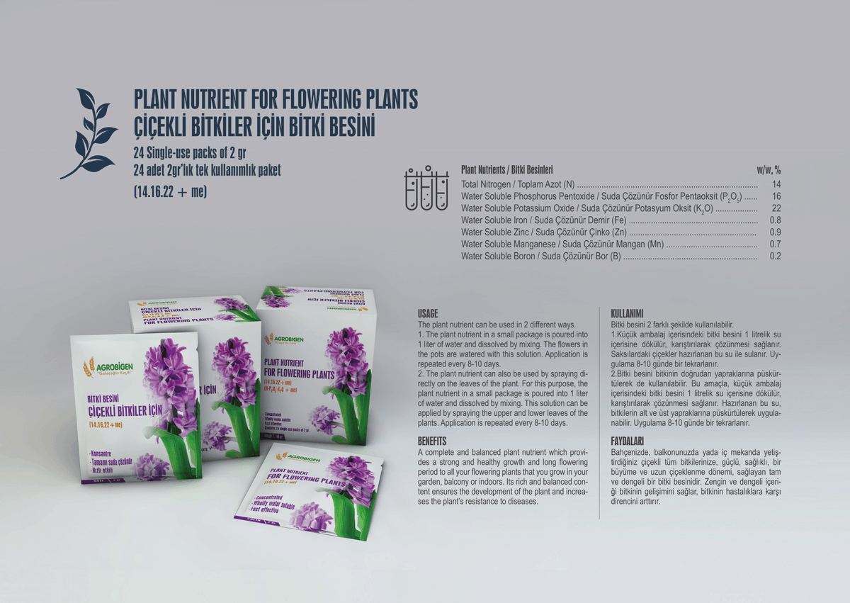 ecobigen's tweet photo. Çiçekli Bitkiler için Bitki Besini 
48gr (2gr x 24adet) https://t.co/Gv01jwhYvX
