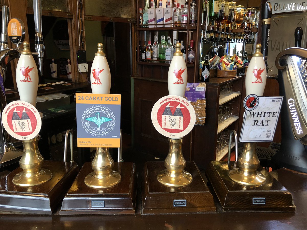 Today’s ales! #higsons #liverpoolbrewingcompany #ossettbrewery #whiterat #americanpaleale #americanred #24caratgold #sundaysbest