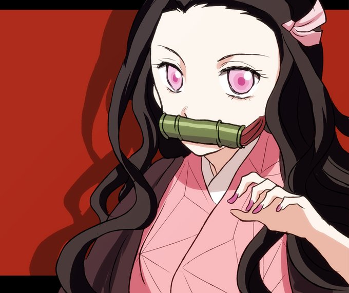 🧪みとん🧪さんがTwitterに投稿した竈門禰豆子(鬼滅の刃)のイラスト。