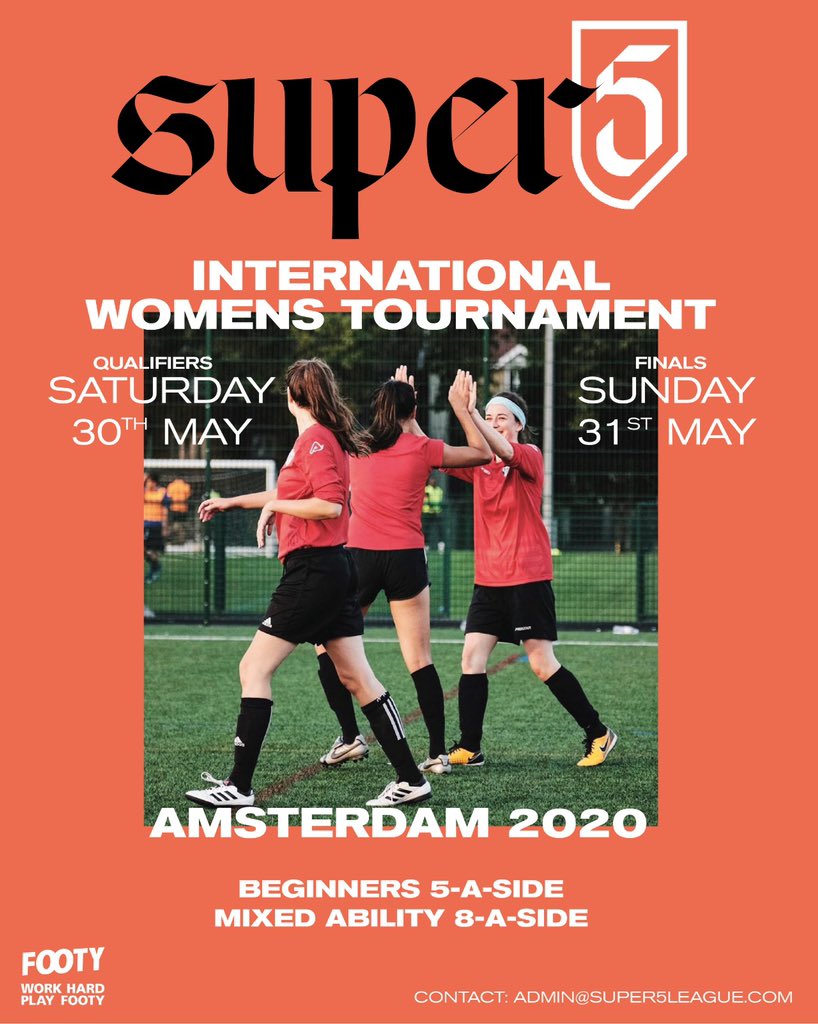 Shazza (@shahidmalji) on Twitter photo Almost full.
Our first international tourney for the year, 1 space left in the 5v5 category and 5 left in the 8v8 format.
Email us at admin@super5league.com for more info!!
Currently 21 teams from the UK registered as well as a few Dutch teams ⚽️⚽️ Almost full.
Our first international tourney for the year, 1 space left in the 5v5 category and 5 left in the 8v8 format.
Email us at admin@super5league.com for more info!!
Currently 21 teams from the UK registered as well as a few Dutch teams ⚽️⚽️