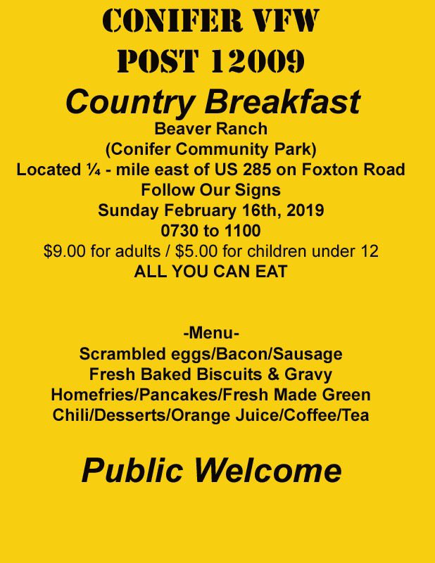 MyMountainTown's tweet photo. Member NAVYCPO invites you all for a delicious homemade breakfast at Beaver Ranch this morning! https://t.co/ImqTGt4Z56 #veterans #vfw #285dining https://t.co/SEW7QNLOWy