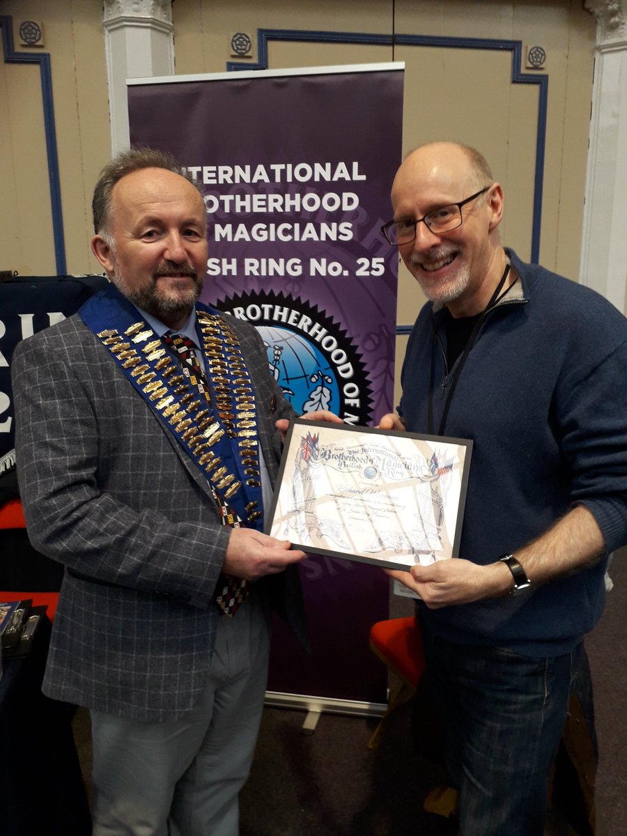 A huge thank you again to Professor Richard Wiseman for his Jeffrey Atkins Memorial Lecture at our Convention in Greenock 2017, sorry it took us this long to present your certificate! 😁