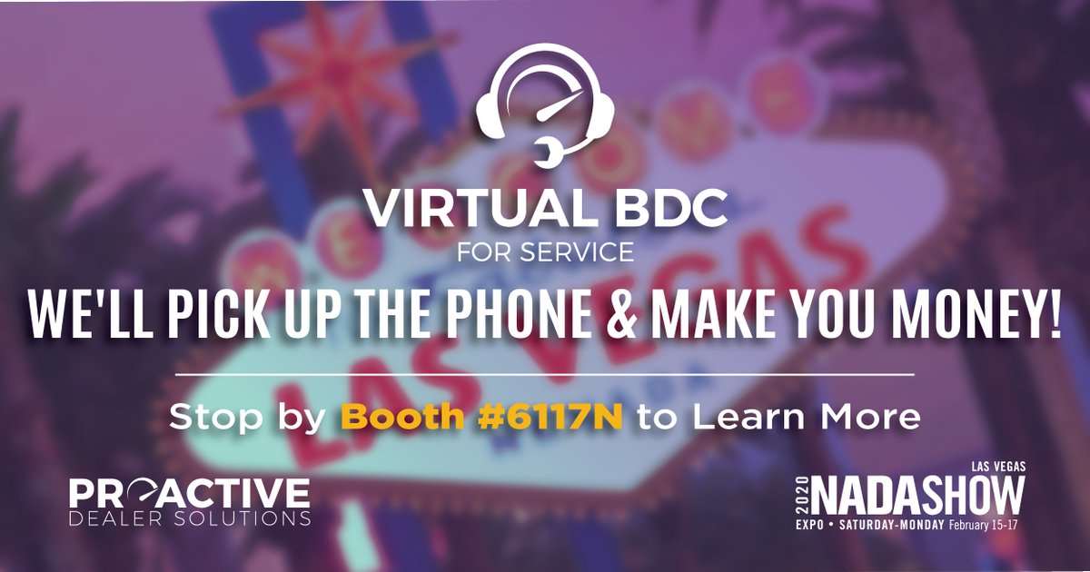proactive_pds's tweet image. We drive your service absorption and profitability by booking Service Appointments on your store&apos;s behalf.

Come see us at #NADA2020: Booth: 6117N. #TheBDCExperts #FixThePhones #VirtualBDC #Automotive #AutomotiveTechnology #AutomotiveMarketing #AutoDealers #AutomotiveIndustry