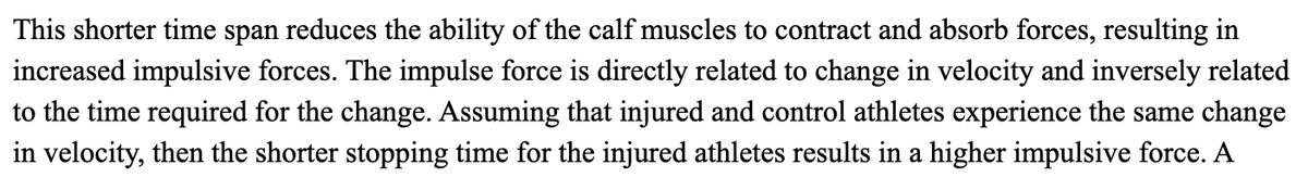 When surrounding tissues cannot support the same way, the risk is amplified. If the foot sticks a bit longer in the ground, they overstride, don't flex enough, or the firing pattern from their hip or ankle delays/isn't as strong, then they don't absorb the force the same way.