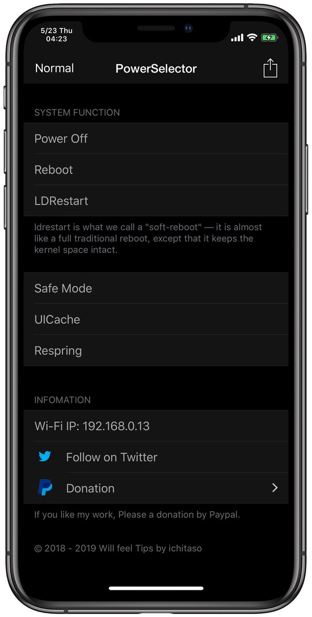 m37h_1's tweet photo. #PowerSelector by @ichitaso is awesome Jailbreak App!
https://t.co/WWM0AsqmR4 https://t.co/oTL1ZBKI4E