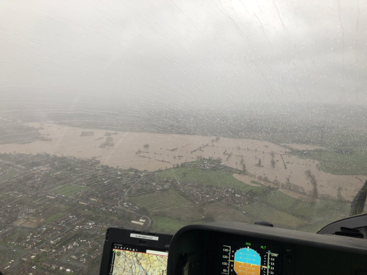 peter_pa1edw's tweet photo. Assisted @OFFICIALWMAS earlier on a case in Shrewsbury while on #HMED09 with @wmasjacklewis - All 3 @MAA_Charity aircraft are out despite the floods😳 https://t.co/qJRlohaZEc