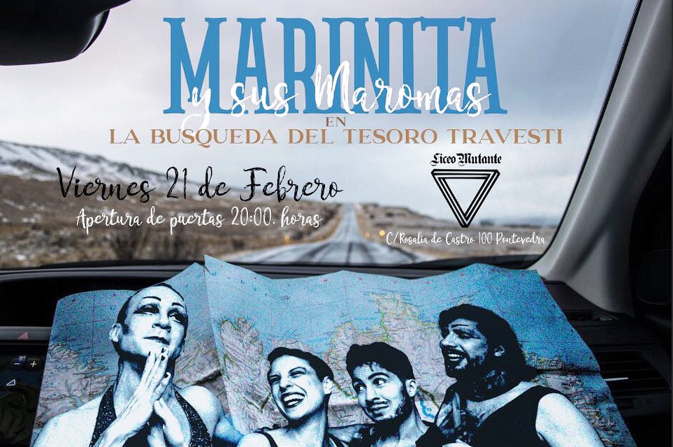 Marinita y sus Maromas este viernes 21 a las 20:00h en el <a href="/LiceoMutante/">Liceo Mutante</a> en Pontevedra 🤩😍🥳 <a href="/RobertoCasalOf/">Miuaberto</a> #marinitaysusmaromas #teatro #teatromusical #comedia #teatrodrag #drag #dragqueen #dragking #gay #lesbian #homosexual #bisexual #trans #nonbinary #cabaret #burlesque