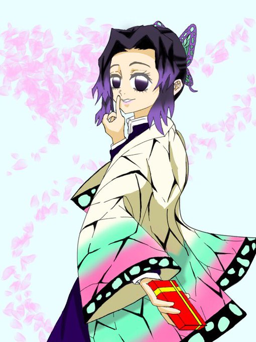 松野 允彦さんがTwitterに投稿した胡蝶しのぶ(鬼滅の刃)のイラスト。