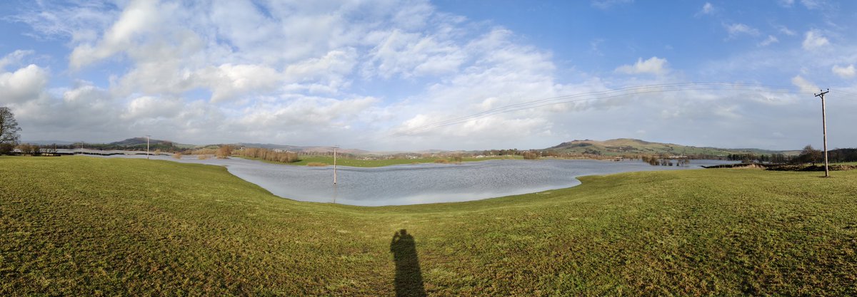 carletonweb's tweet photo. Flooded fields looking from Carleton in Craven to Skipton due to #StormDennis with the ground saturated by #StormCiara a week ago #flooding https://t.co/iLgQTALajL