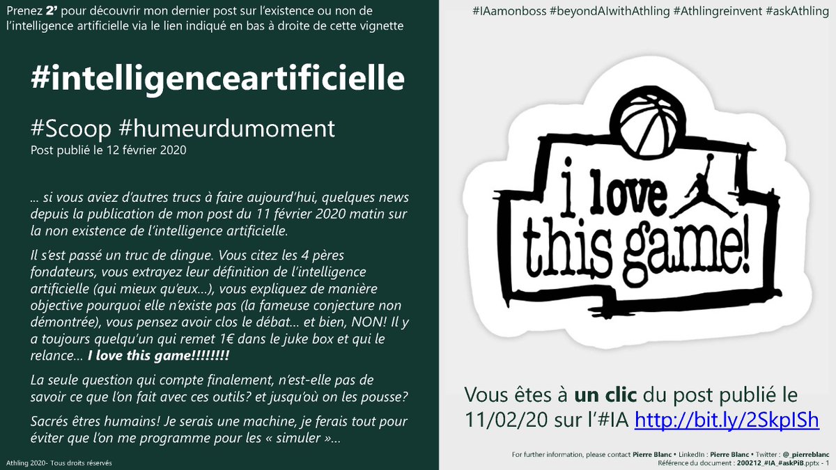 Pierre Blanc 💬🚀🥊 (@_pierreblanc) on Twitter photo @FredBeWater <a href="/lau_devil/">Laurence Devillers</a> ... but c'est l'#intelligenceartificielle qui n'existe pas...
Ça me rappelle un post de la semaine dernière ➡️ bit.ly/2SkpISh Lire les commentaires (et réagir?)
Ce qui est 🔝 avec l'#IA c'est qu'elle fait converser, et les conversations c'est 🔝, n'est-ce pas <a href="/VillemotG/">guillaume villemot</a>? @FredBeWater <a href="/lau_devil/">Laurence Devillers</a> ... but c'est l'#intelligenceartificielle qui n'existe pas...
Ça me rappelle un post de la semaine dernière ➡️ bit.ly/2SkpISh Lire les commentaires (et réagir?)
Ce qui est 🔝 avec l'#IA c'est qu'elle fait converser, et les conversations c'est 🔝, n'est-ce pas <a href="/VillemotG/">guillaume villemot</a>?