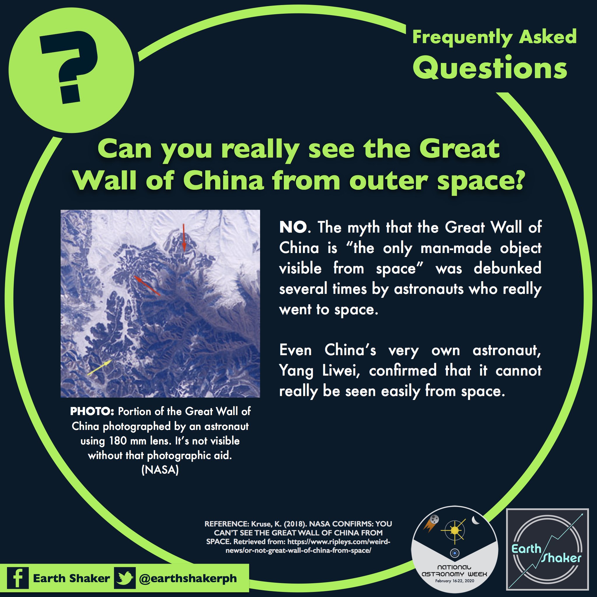 Can the Great Wall of China be seen from Space ?