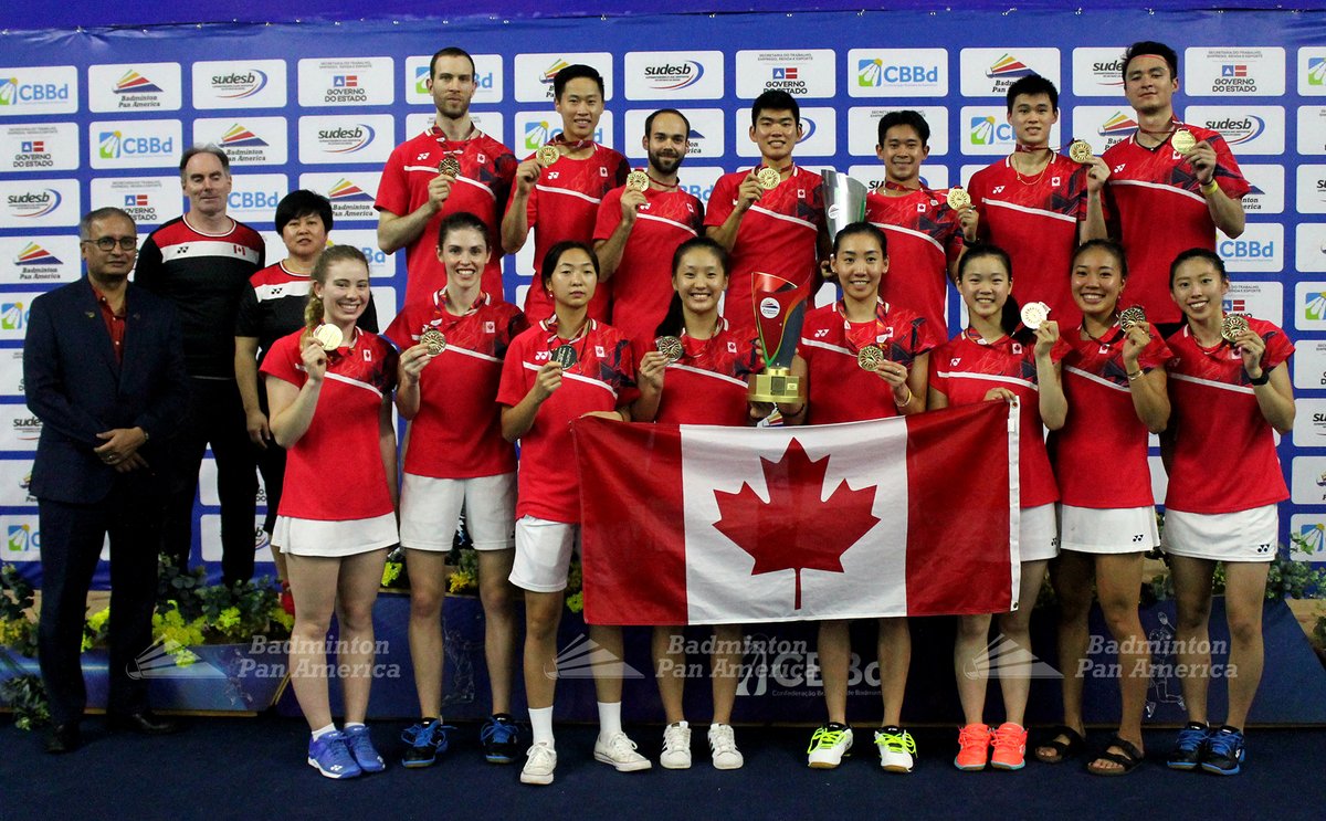 Badminton Pan Am (@badmintonpanam) on Twitter photo Champions!!!! #PanAmTeam2020 🏸
Team Canada 🇨🇦 won the cups of the Badminton Pan Am Male & Female Cup 2020 🏆
Congratulations!!! 😎
#panambadminton #badminton #Canada
<a href="/canadabadminton/">Badminton Canada</a> Champions!!!! #PanAmTeam2020 🏸
Team Canada 🇨🇦 won the cups of the Badminton Pan Am Male & Female Cup 2020 🏆
Congratulations!!! 😎
#panambadminton #badminton #Canada
<a href="/canadabadminton/">Badminton Canada</a>