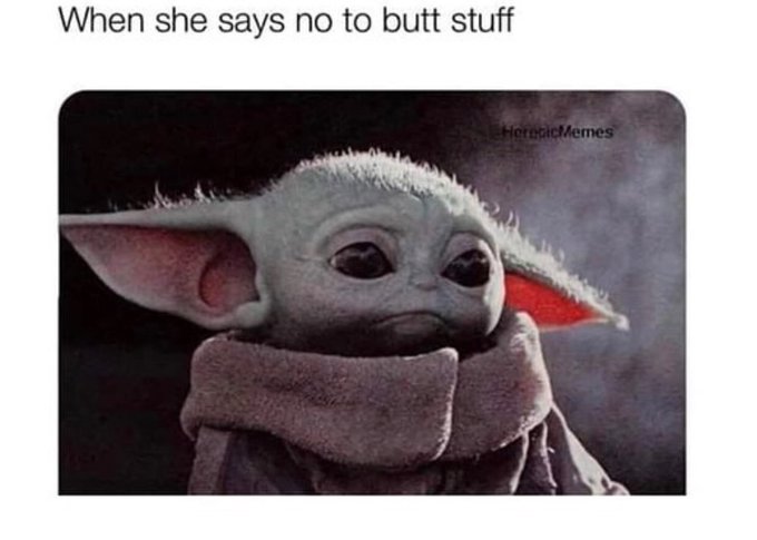 We love #buttstuff and #babyyoda over here 🖤🍑 https://t.co/9vABVPH8FL<a href="/tag/buttstuff"class="tags">#buttstuff</a><a href="/tag/babyyoda"class="tags">#babyyoda</a>