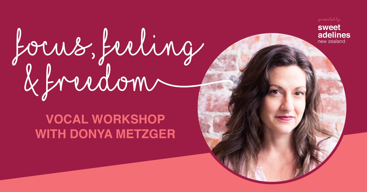 <a href="/sweetadsnz/">Sweet Adelines NZ</a> presents Focus, Feeling &amp; Freedom vocal workshop with Donya Metzger. Untangle habitual patterns of breath, movement &amp; voice &amp; discover the ease of our authentic voices. 7-8 August | Christchurch | More info bit.ly/FocusFeelingFr…
Register surveymonkey.com/r/DonyaMetzger