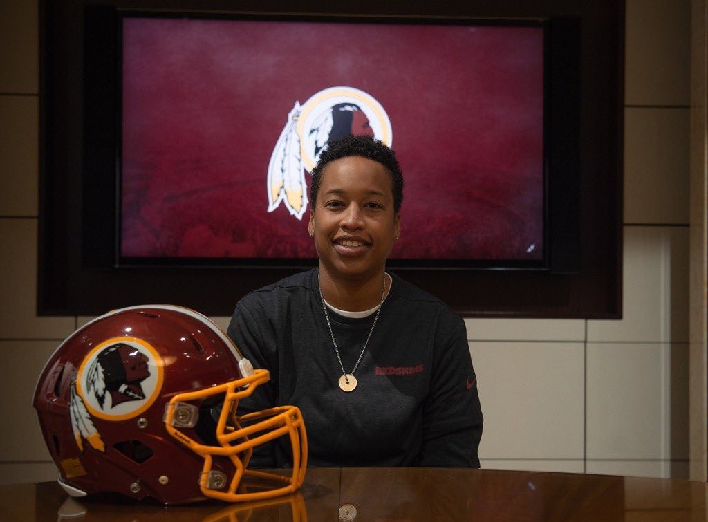 WISEAtlanta's tweet photo. Major support and congratulations to Jennifer King for becoming the 1st African American Female Full-Time Coach of the @NFL as Assistant Coach for the Washington @RedSkins. Read more:   https://t.co/XP4wyALRQn  #BlackHistoryMonth #WISEWorks #WISEATL https://t.co/JyjsSuJG2g