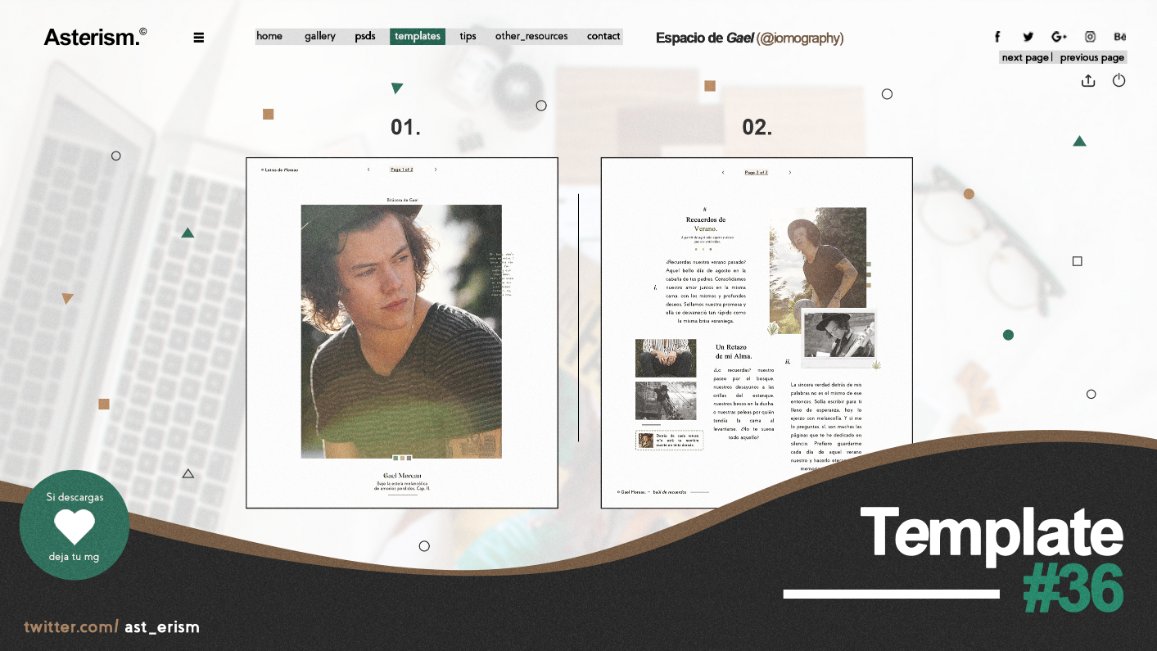 ast_erism's tweet image. 𝗧𝗲𝗺𝗽𝗹𝗮𝘁𝗲 #36 by @iomography.
⠀⠀© 𝗔𝘀𝘁𝙚𝗿𝗶𝘀𝗺_𝗀𝗋𝖺𝗉𝗁𝗌.
⠀⠀PSD: bit.ly/38zdmeD
⠀⠀PNG: bit.ly/31Z9fGk
Plantilla para interpretación con poco texto y buen número de espacio para fotos. MG si te gusta y/o descargas, NO quitar la marca de agua.