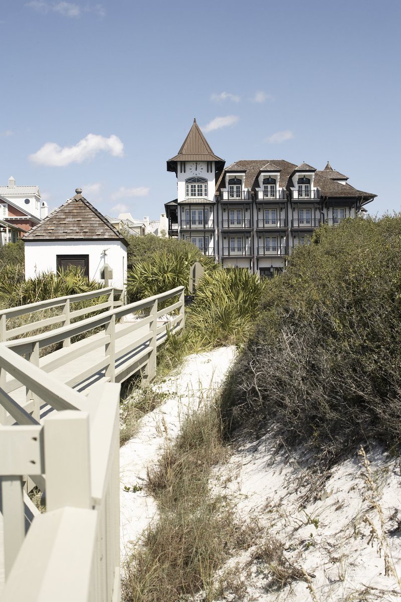 #TriviaTime! What's black, white and has your next beach vacation written ALL over it? Can you name this Old World European-inspired gem, hidden at the water's edge of #RosemaryBeach?