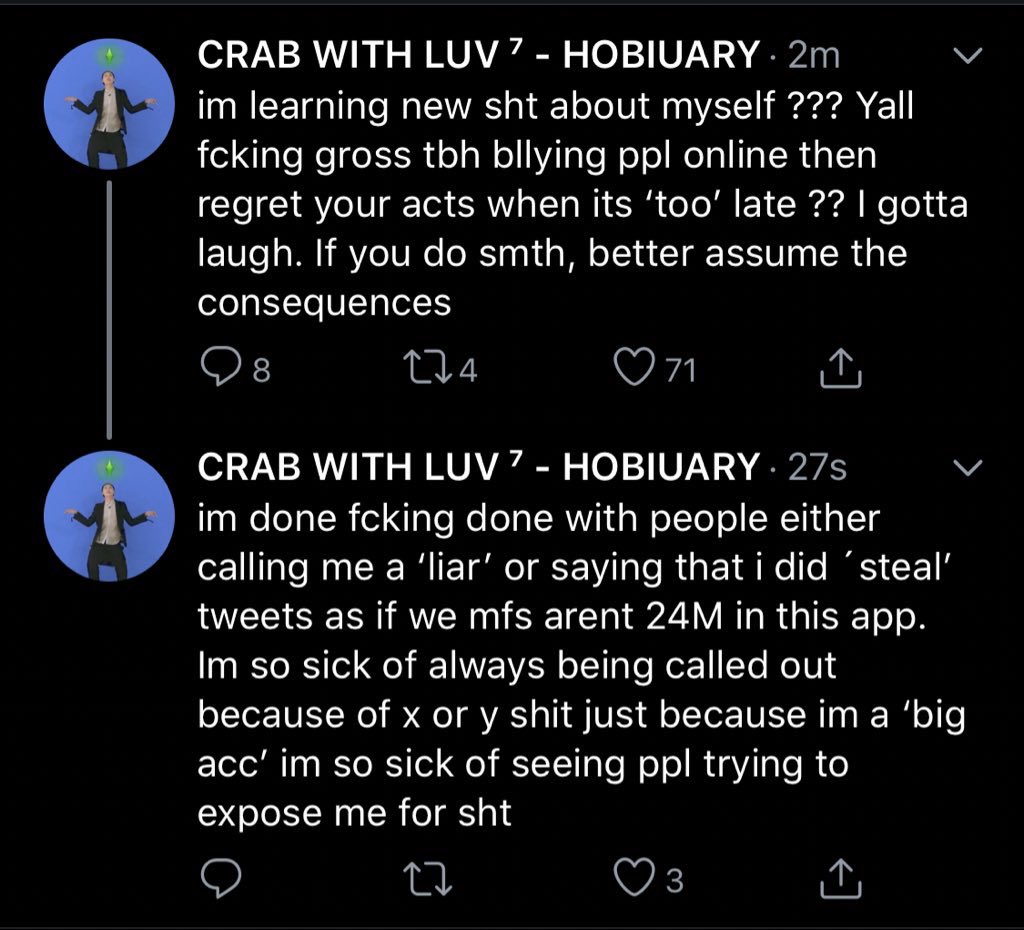 And this is how they act every time they’re called out. They victimized themselves and manipulate people into thinking they didn’t do anything wrong. They enable their followers to attack OG creators. Stop giving this person a free pass to act like this and not face consequences.
