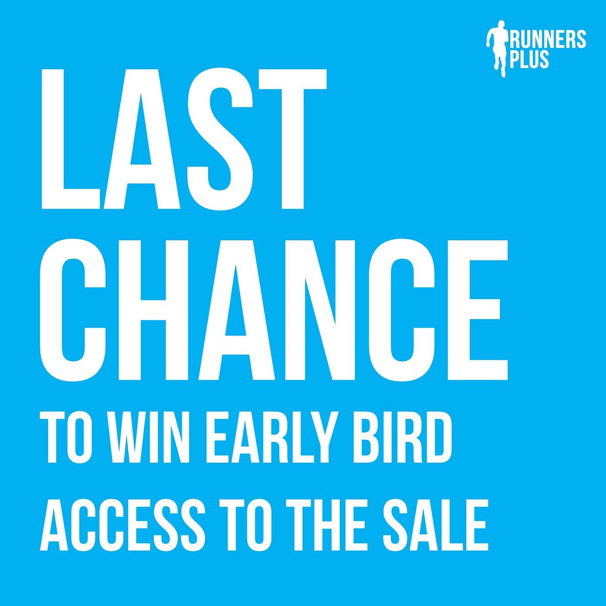 Go to runpl.us/earlybird to purchase your chance(s) to win early access to the Annual Sale next weekend.

Every $1 ticket purchased get you a chance to come early on Thursday night (8-9pm) with a friend and get the best selection! 

Winners will be selected tomorrow.