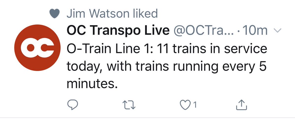 #ThatAwkwardMomentWhen the Mayor is the only one to like your #OttawaLRT tweet... 🤣

#octranspo #ottLRT #LRTOttawa