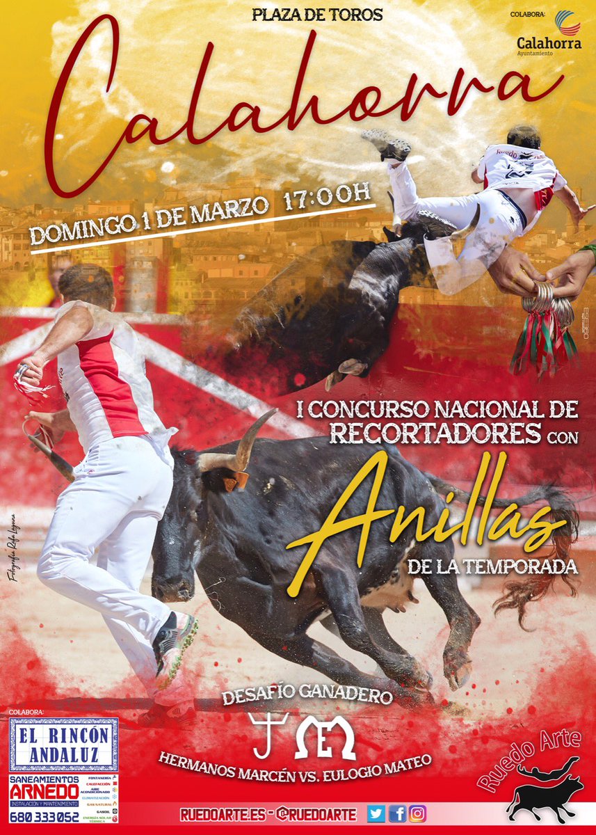 🚩 EL CIRCUITO NACIONAL DE ANILLAS COMIENZA EN CALAHORRA (LA RIOJA)

➡️ El domingo 1 de Marzo a las 17:00 horas,las mejores parejas del momento se citarán en el coso de 🏟 "La Planilla" para enfrentarse a un desafío ganadero.