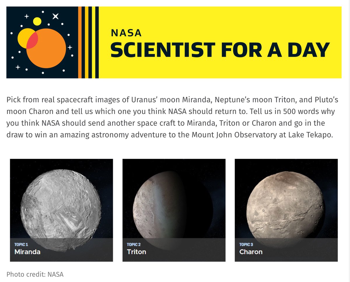 Want to be a NASA’s scientist for a day? The Ministry of Business, Innovation and Employment are challenging students in years 7–10 to think like scientists
bit.ly/3bCmiC5
<a href="/MBIEsci/">MBIE Science</a> @curiousmindsnz <a href="/RocketLab/">Rocket Lab</a> <a href="/RasnzEd/">Rasnz Education</a> <a href="/EducationGovtNZ/">Te Tāhuhu o te Mātauranga</a>