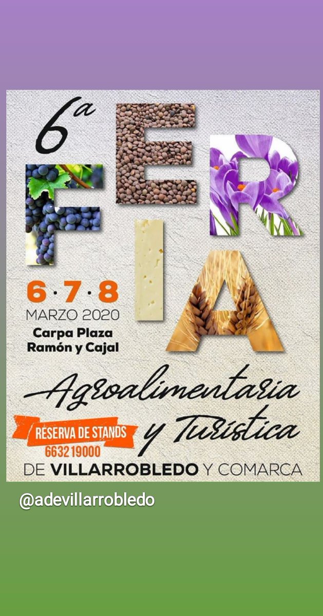 Ven y participa en  la sexta edición de la Feria Agroalimentaria de Villarrobledo y Comarca donde podrás dar visibilidad a tus productos que con tanto cariño y esfuerzo realizas.