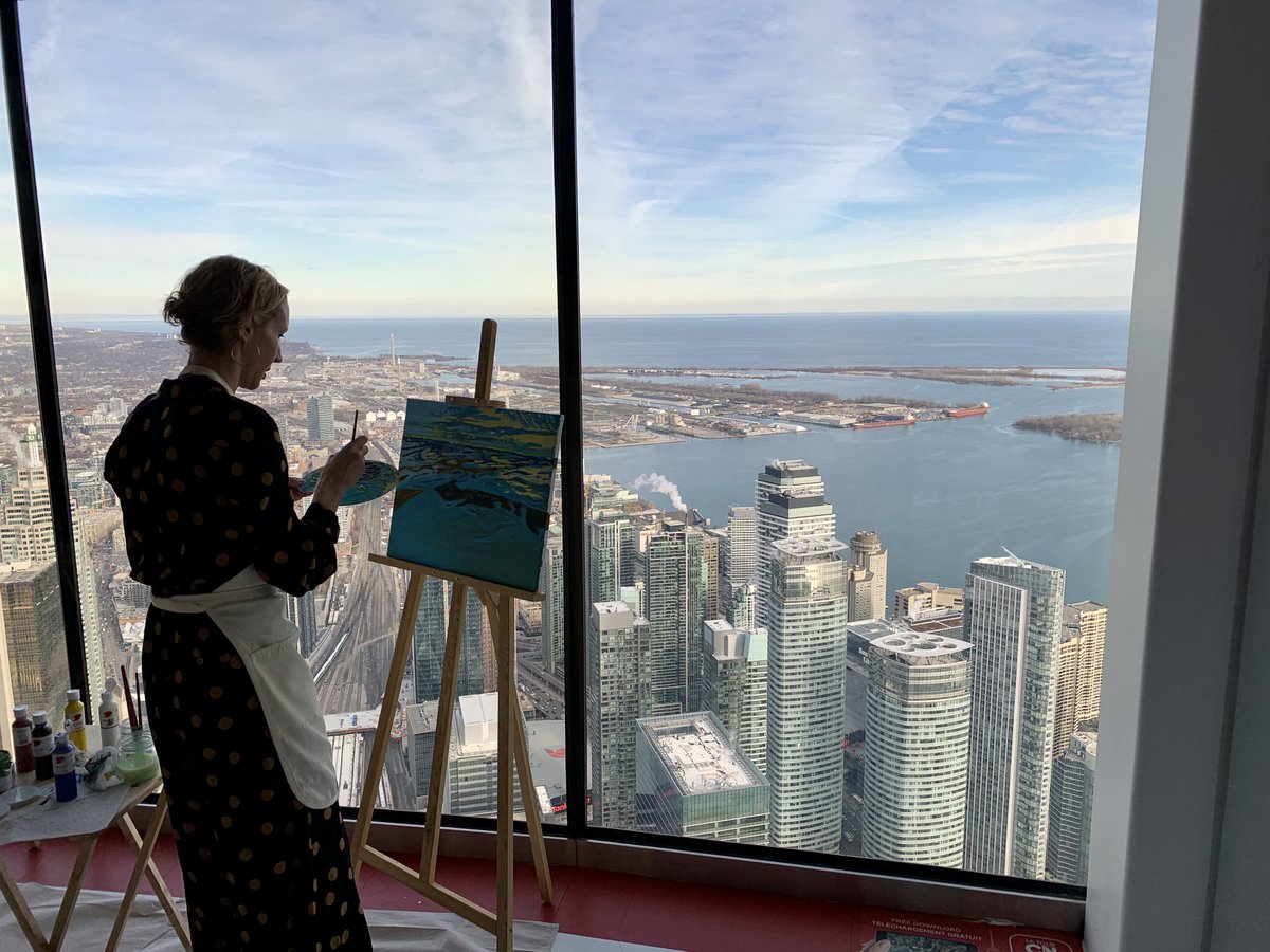 billharris_tv's tweet photo. Brush with greatness! Competition series "Landscape Artist of the Year Canada" debuts tonight during free preview on #Makeful. Launch event for #LAOTYC was at @TourCNTower. High hopes! @BlueAntMedia @BeMakeful @marblemedia @jschouela @thisraeoflight @SarahEtherden @Kate_Calder https://t.co/RFTTsmd8t9