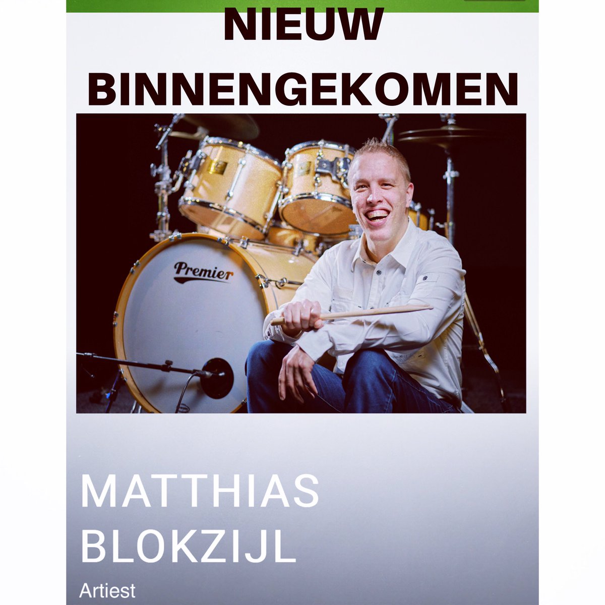 Nieuw binnengekomen op christelijkpodium.nl - Matthias Blokzijl: Artiest

#christelijkpodium #christelijkeartiesten #drummen #drummer #percussionist #bandorganisator #mariekemuziek #christelijkeartiest #christelijkedrummer #christelijkepercussionist