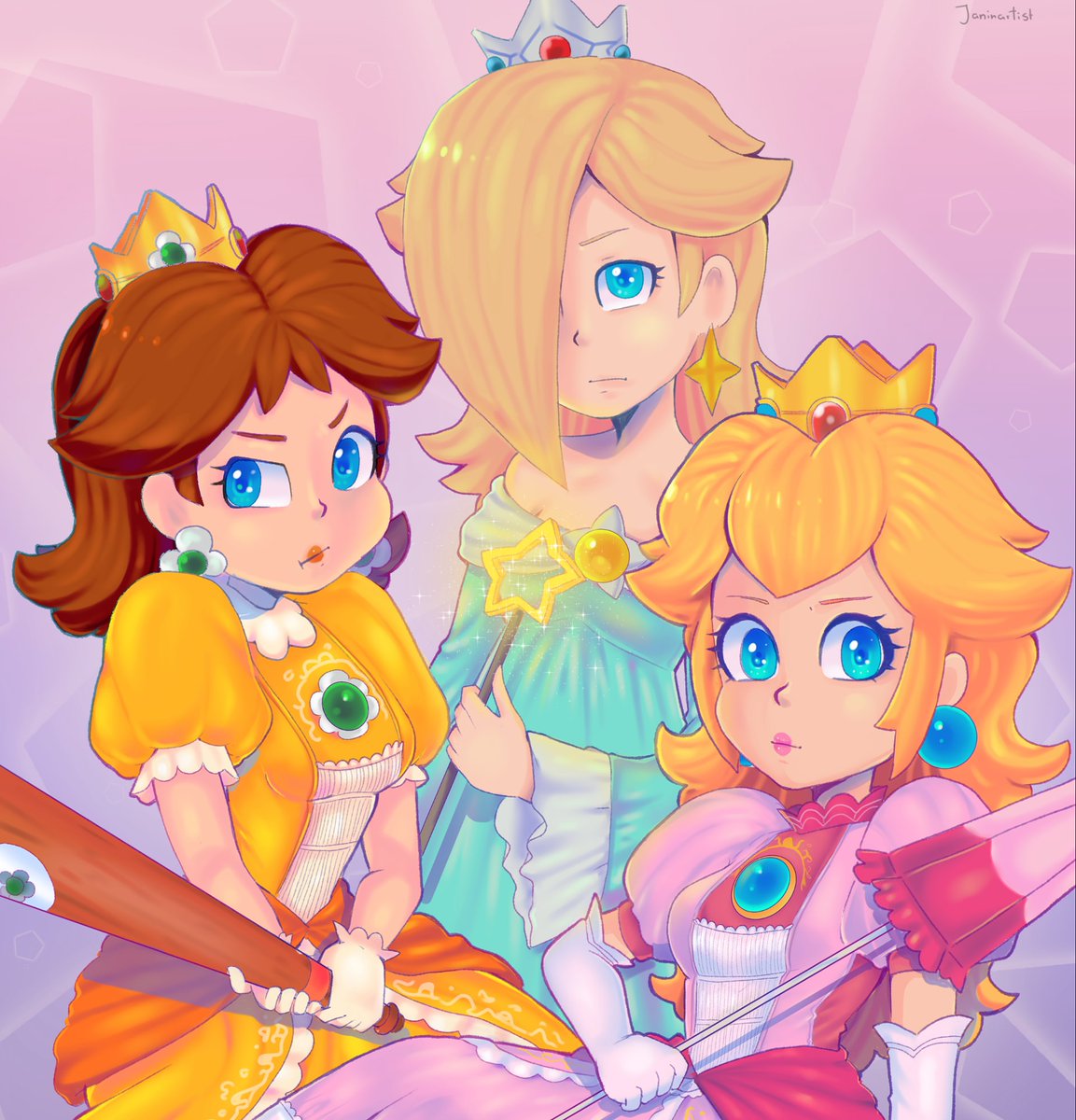 Smash Peach, Daisy and Rosalina! #art. #princessdaisy. #princesspeach. #pri...