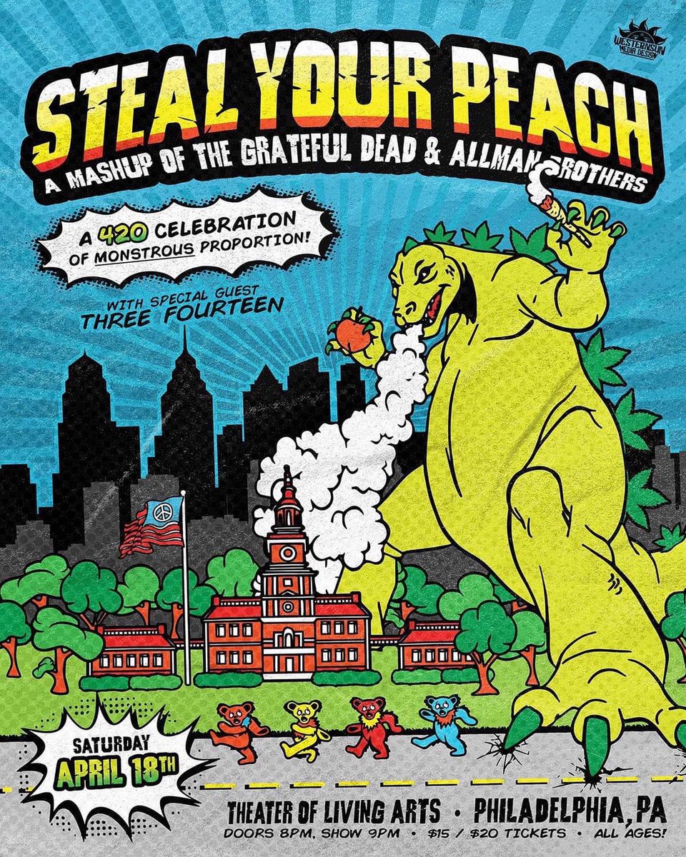 Thr33Fourt33n's tweet photo. Seriously can't wait for this one... It's gonna be a celebration at the @TLAPhilly on 4/18 with our friends @stealyourpeach!!!

Tickets available here: https://t.co/PxQSmId7ZL

#stealyourpeach #threefourteen #tlaphilly #music https://t.co/C07uG9mPNJ