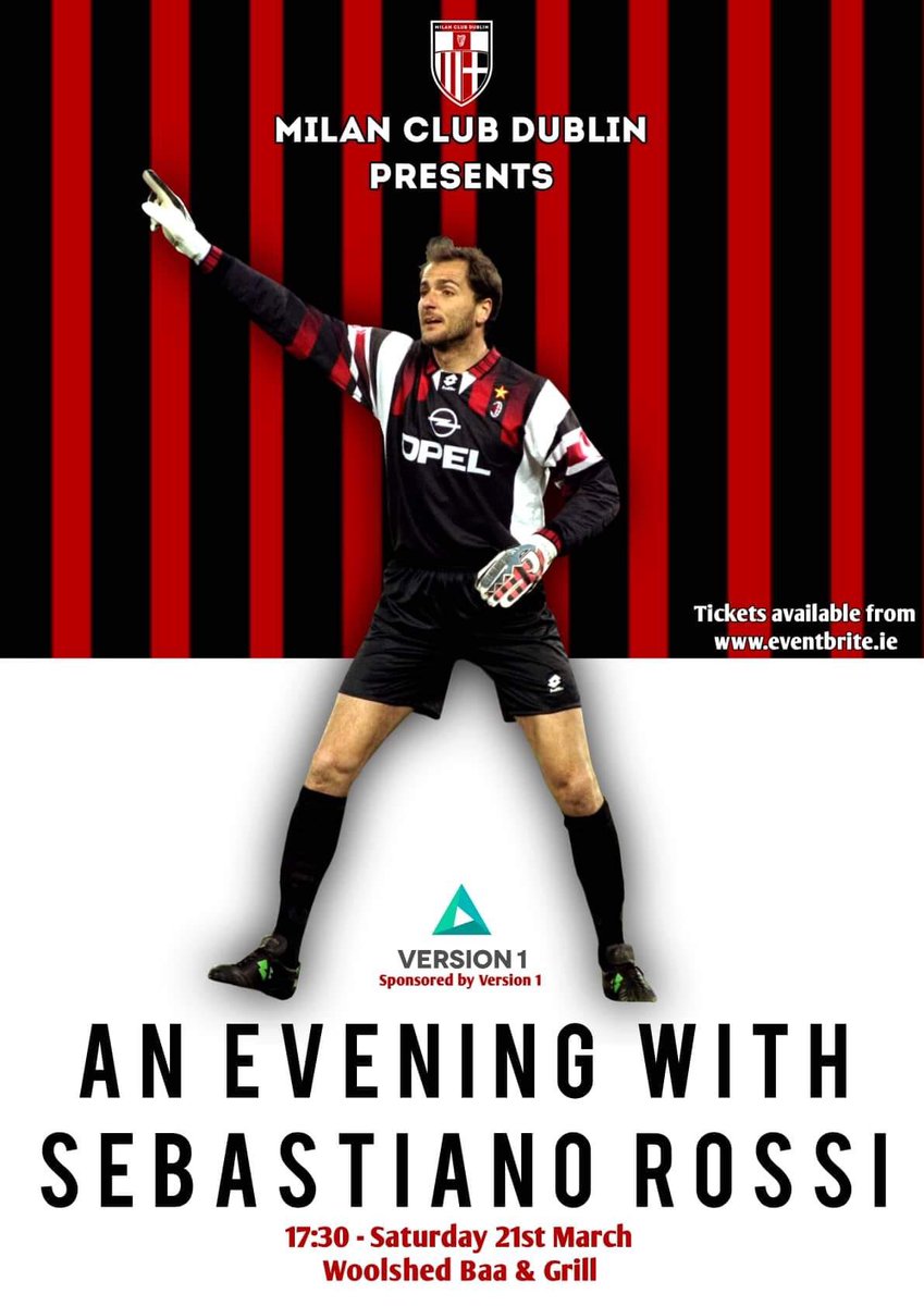 MilanClubDublin's tweet photo. Milan Club Dublin are pleased to announce our next event...

AN EVENING WITH SEBASTIANO ROSSI on March 21st for Spal-Milan  

#seba #sebastianorossi #acmilan #milan #legend #milanclubdublin #forzamilan #event https://t.co/wW6R9pmw8K