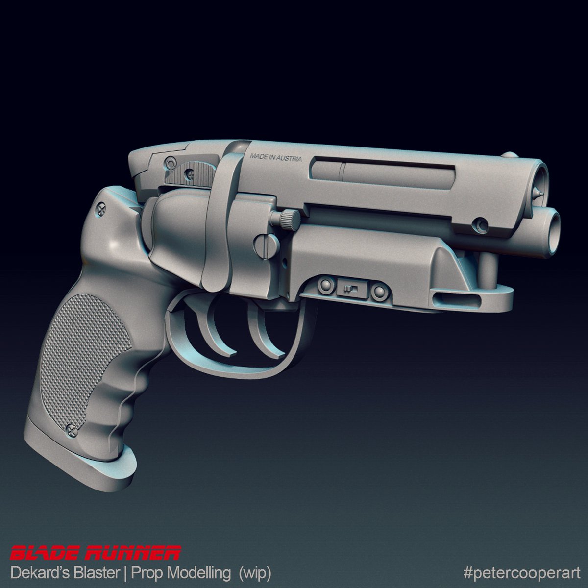 PeterCooperArt's tweet photo. Fanart prop alert: Deckard's Blaster (LAPD special issue).
3D modelled from scratch. Potentially a hero level prop. Still working it.
#props #bladerunner #deckardblaster #modelmaking #movieprops #notacreaturethough https://t.co/SeQTHlztqx