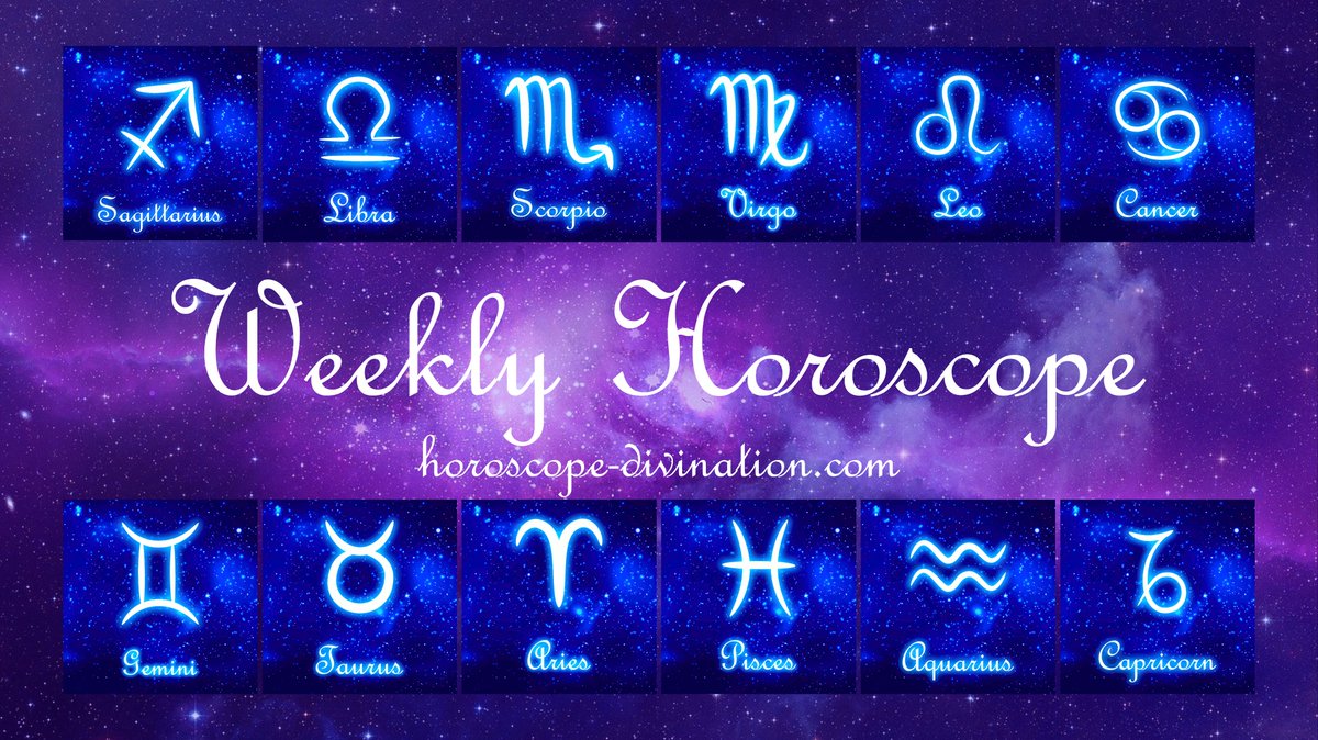 Horoscope_Divi's tweet photo. Love, Health &amp; Work based on your Zodiac sign. Read Weekly Horoscope for Aries, Taurus, Gemini, Cancer, Leo, Virgo, Libra, Scorpio, Sagittarius, Capricorn, Pisces, and Aquarius on https://t.co/DBCxay9P6x #ARIES #Taurus #Cancer #Leo #virgo #Libra #Capricorn #Horoscope #zodiac https://t.co/L5XjB5sZDT