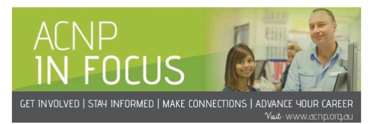 ACNP Members your latest newsletter is waiting for you in your inbox. Enjoy.  
acnp.org.au