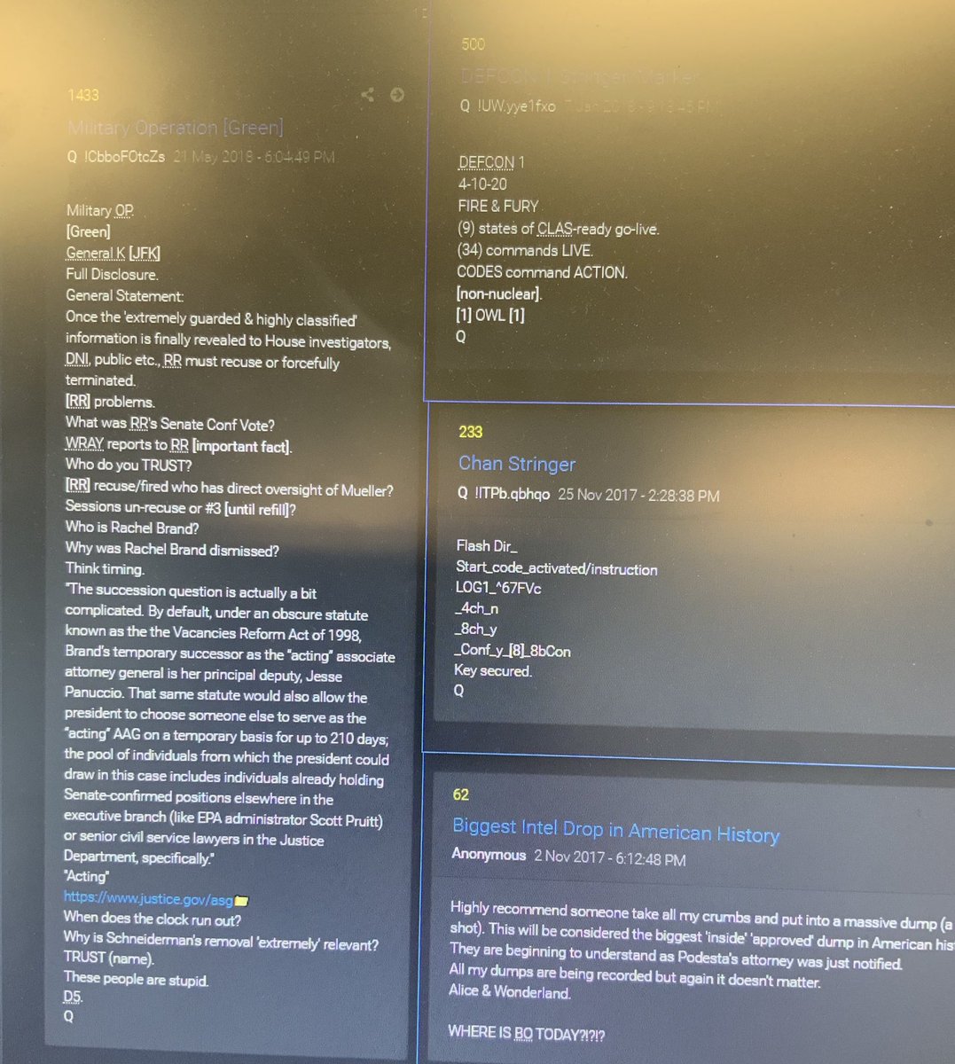 dt_2_CRE's tweet photo. Is #QAnon drop #1433 live and in motion? #OpGreen?
1. Q+ doing the pace lap before the GREEN flag... Is it go time? D5? Marines in attendance
2. Spoke at 2:33 or 14:33 military time which is Military Operation [Green] https://t.co/37ILl2Sgno