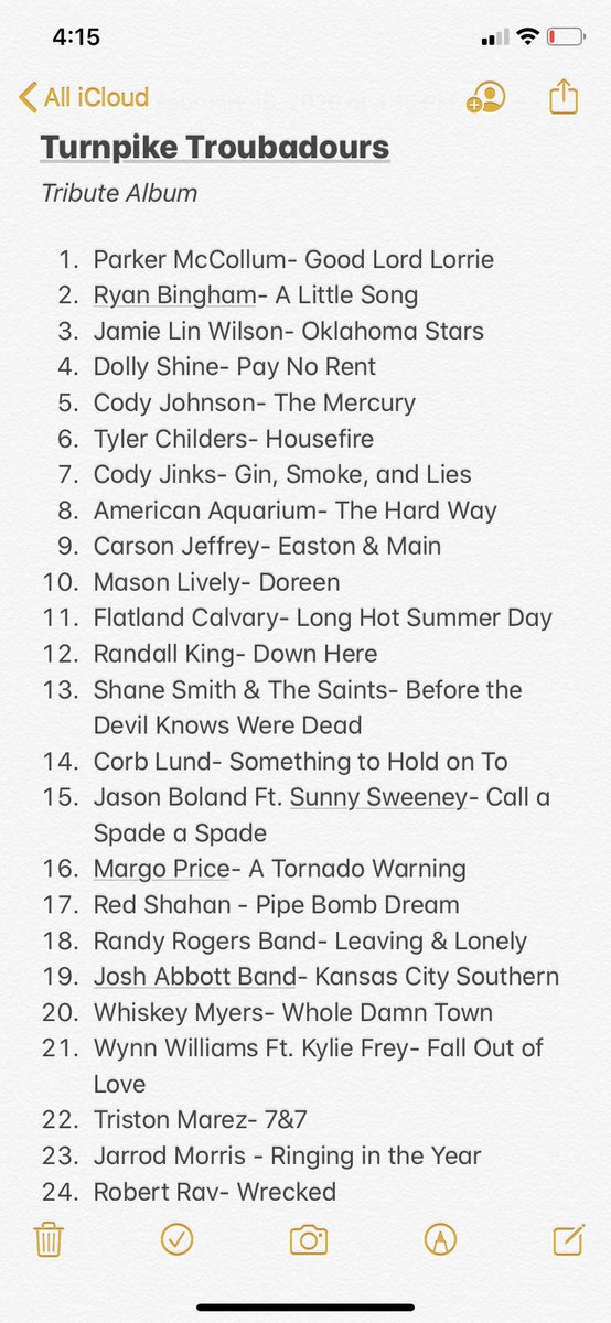 Jason_BellTX7's tweet photo. So me and @Blake_Samford8 thought of a Turnpike tribute album and this is what we came up with 🤔 https://t.co/teZNzQErjH