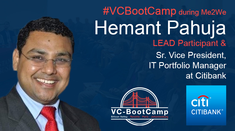 vc_bootcamp's tweet photo. Meet Hemant Pahuja, #StanfordLEAD Participant &amp;
Sr. Vice President, IT Porfoltio Manager at 
@Citibank, at the #VCBootCamp during #Me2We at Stanford University on March the 9th &amp; 10th. https://t.co/IgJW1QpNNk