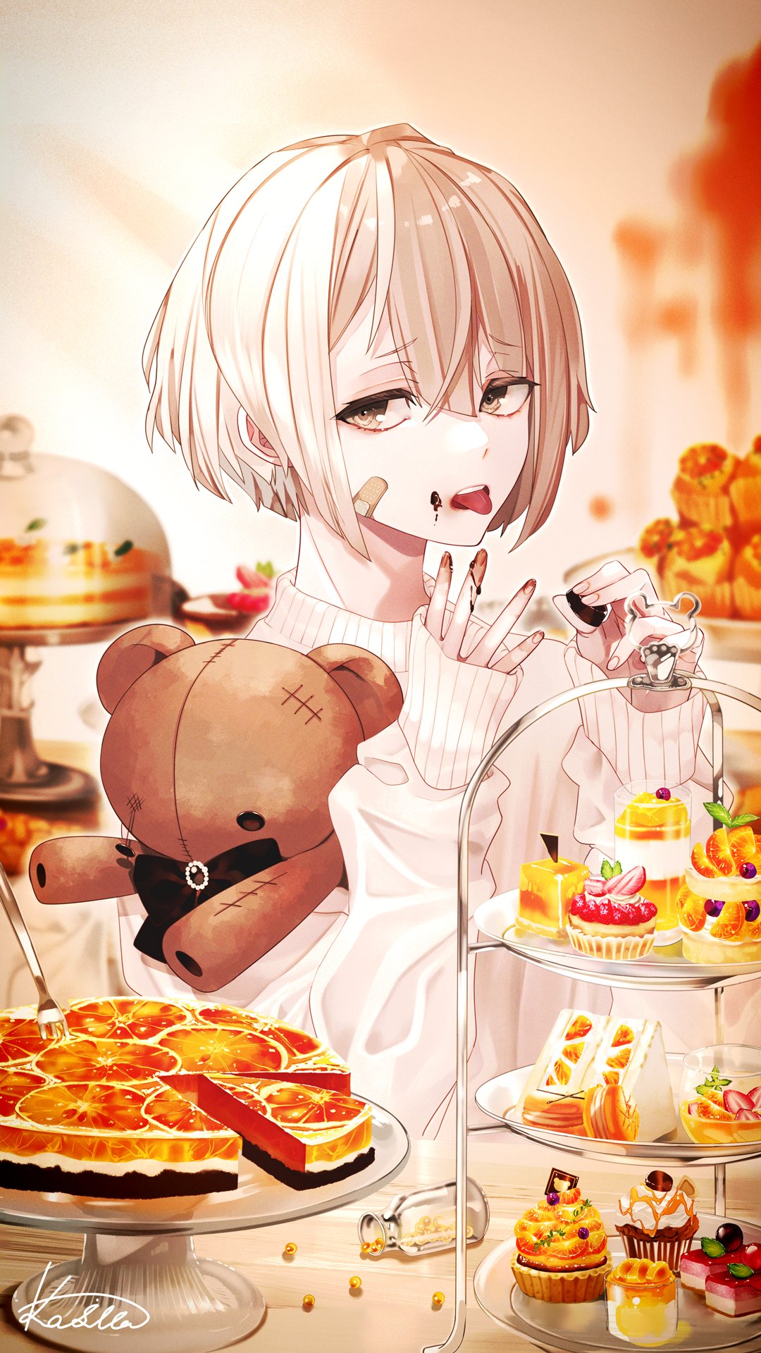Favorite ホワイトパーカー Mサイズ　被験体くん　カシバさん　♪ Favorite ホワイトパーカー Mサイズ被験体くんカシバさん♪