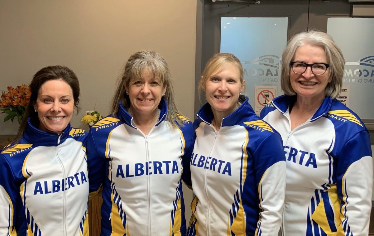 CWCCURLS's tweet photo. Big congratulations to Team Bernard for clinching the Alberta Senior Championships. Way to go Cheryl, Carolyn, Laine and our Karen Ruus! 

Also big shout out to Team Foster for an amazing showing. Congrats Diane, Shana, Lisa and Darlene. https://t.co/dR3RfiEsiX