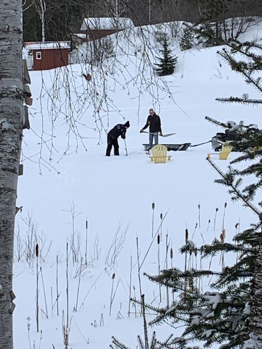 Was a good weekend to get the whip out for a rip. About 450 km. Killarney on Saturday and French River Sunday. The boys drilled through 20” ice to get water for cabin #coldbeer #venisionsteak