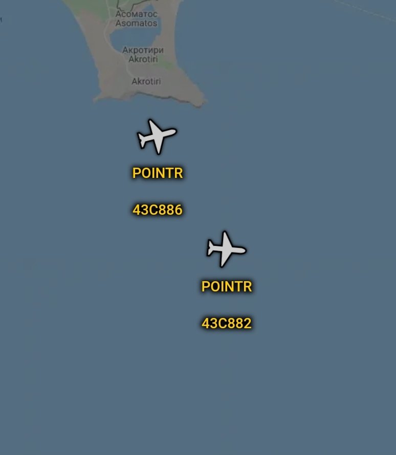 is_keelu's tweet photo. Another British Army
Thales Watchkeeper WK450 #UAV 
Spotted off the coast of #Cyprus 

#4EC886 #POINTR #Drone https://t.co/DLQQXiq02n