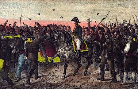 After Napoleon's defeat Ferdinand VII welcomed the Jesuits back into Spain & banned Masonry. Masons in an army about to be sent to fight the rebels in America lead by Rafael del Riego mutinied & made Ferdinand their prisoner & established Masonic rule over Spain Trienio Liberal