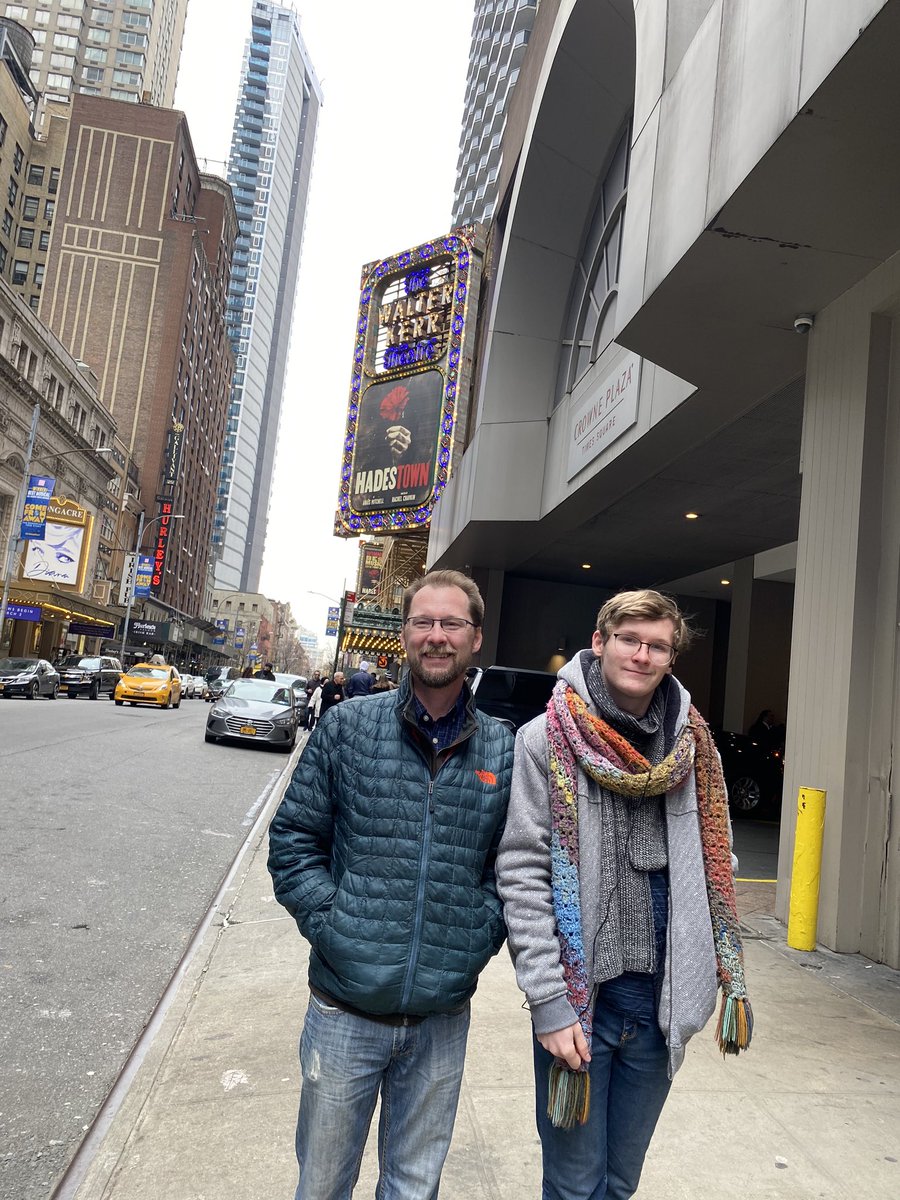 mrstoadster's tweet photo. Anderson Family Tradtions: Sweet 16th bday trip- Hadestown on Brosdway - Life not the way it is but could be, even when it’s a tragedy. Life is full of disappointment, but Rory is resilient and gives me hope everyday. You make us so proud “Roo”. #myOrpheus #singitagain https://t.co/v6PVO2rkFv