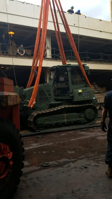 Seabees from NMCB133 assisting in lifting Seabee assets from the USNS Lopez in support of IIMEF's MPF excercise at Blount Island Marine Base in Jacksonville, FL.

#Seabee #Seabees #Marines #BlountIsland #CanDo #Navy #Jacksonville